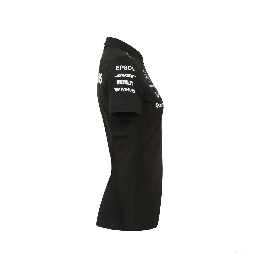 Camiseta de mujer con cuello, Mercedes Equipo, Negro, 2018 - Imagen 4