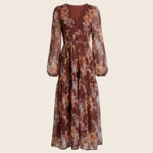 Vestido Morena - Vino Estampado