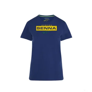 Camiseta de Mujer, Ayrton Senna Logo, Azul, 2021