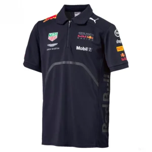 Camiseta infantil con cuello, Red Bull Equipo, Azul, 2018