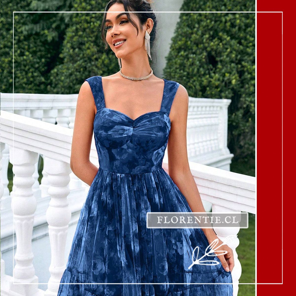 Vestido largo estampado graduacion Thelma - Imagen 5