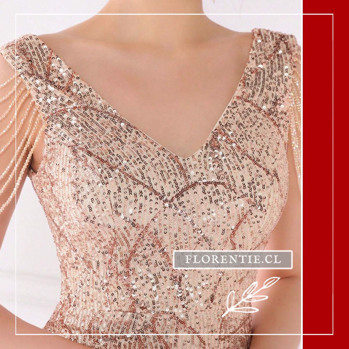 Vestido dorado corto Camila - Imagen 7