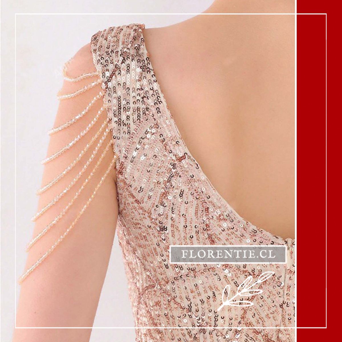 Vestido dorado corto Camila - Imagen 8