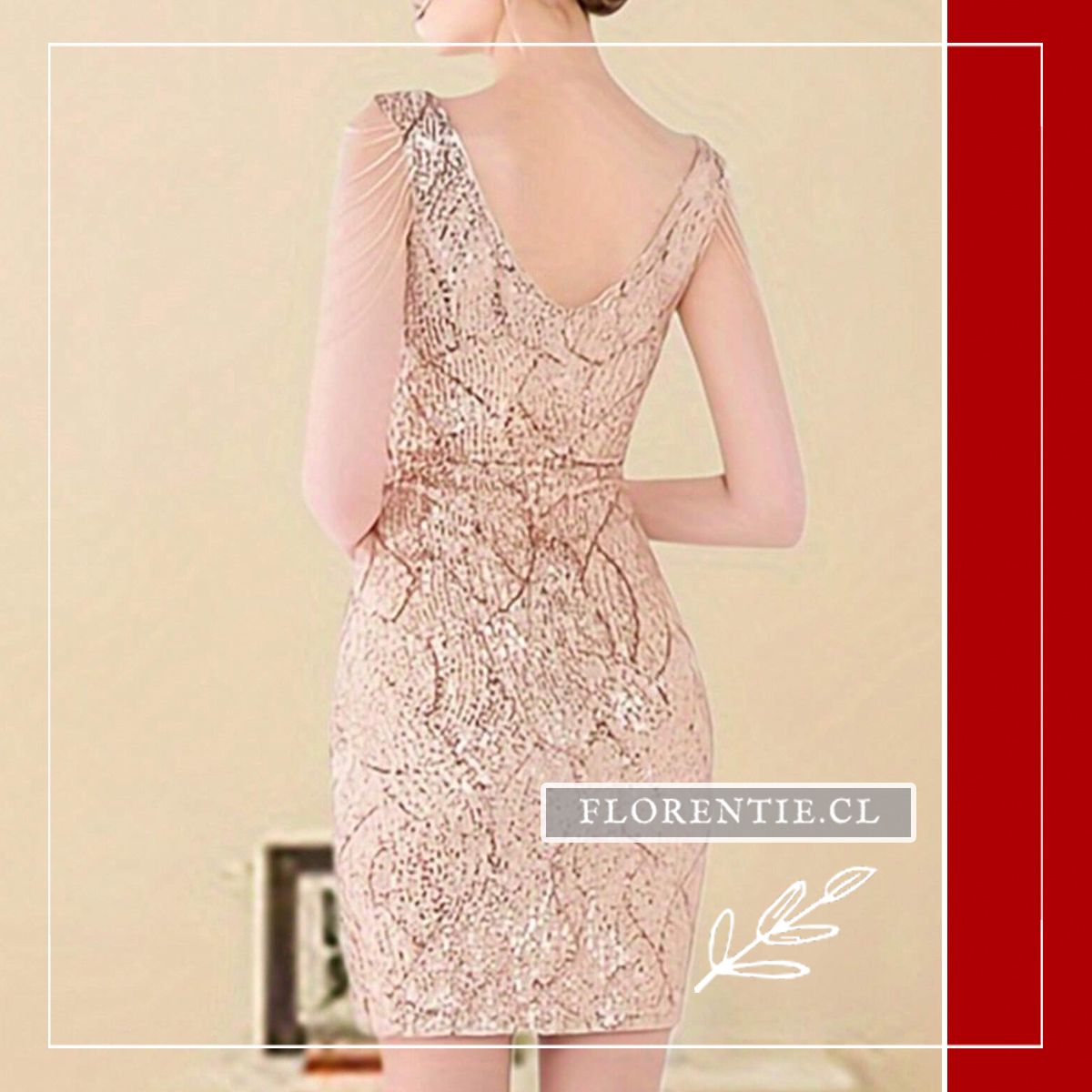 Vestido dorado corto Camila - Imagen 9