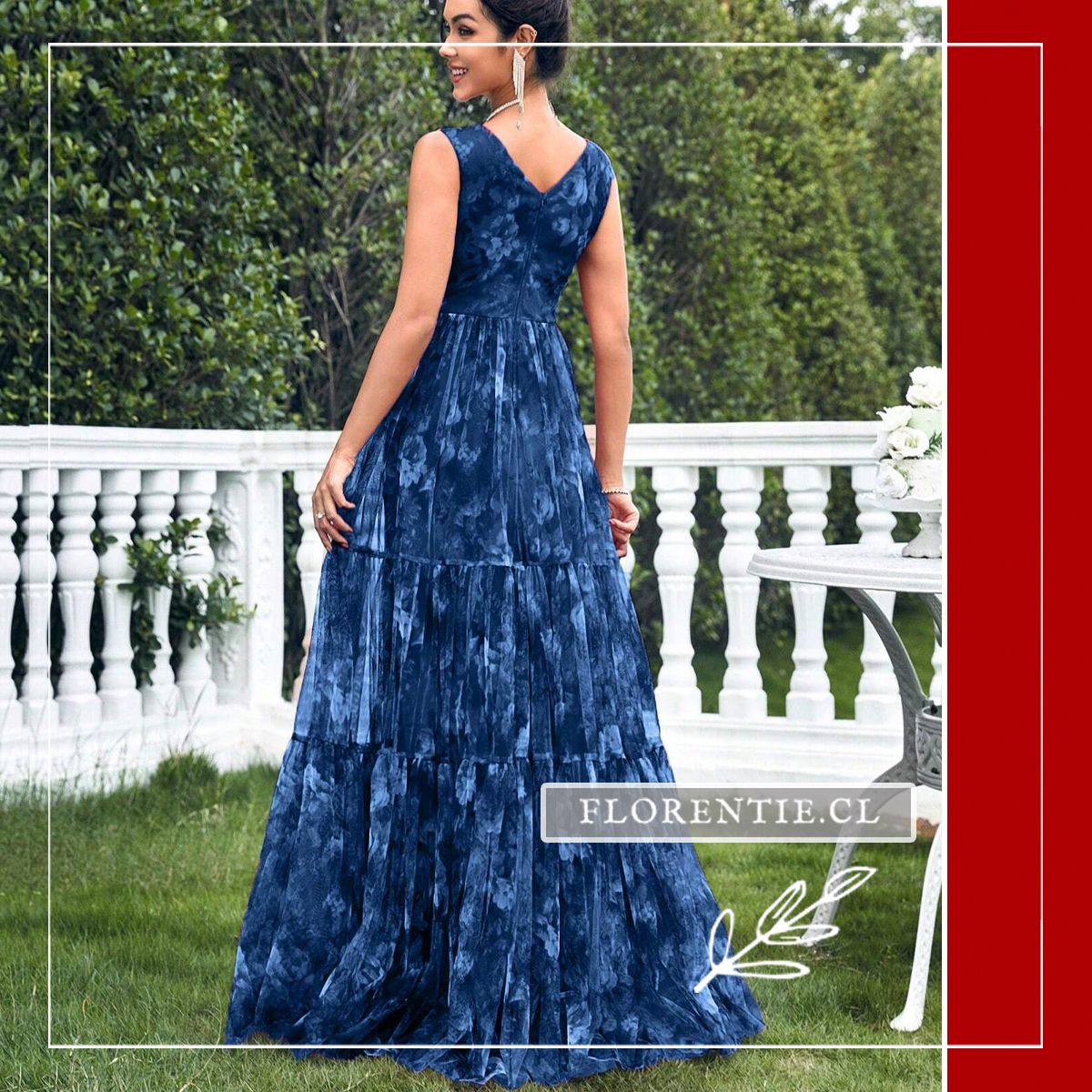 Vestido largo estampado graduacion Thelma - Imagen 6