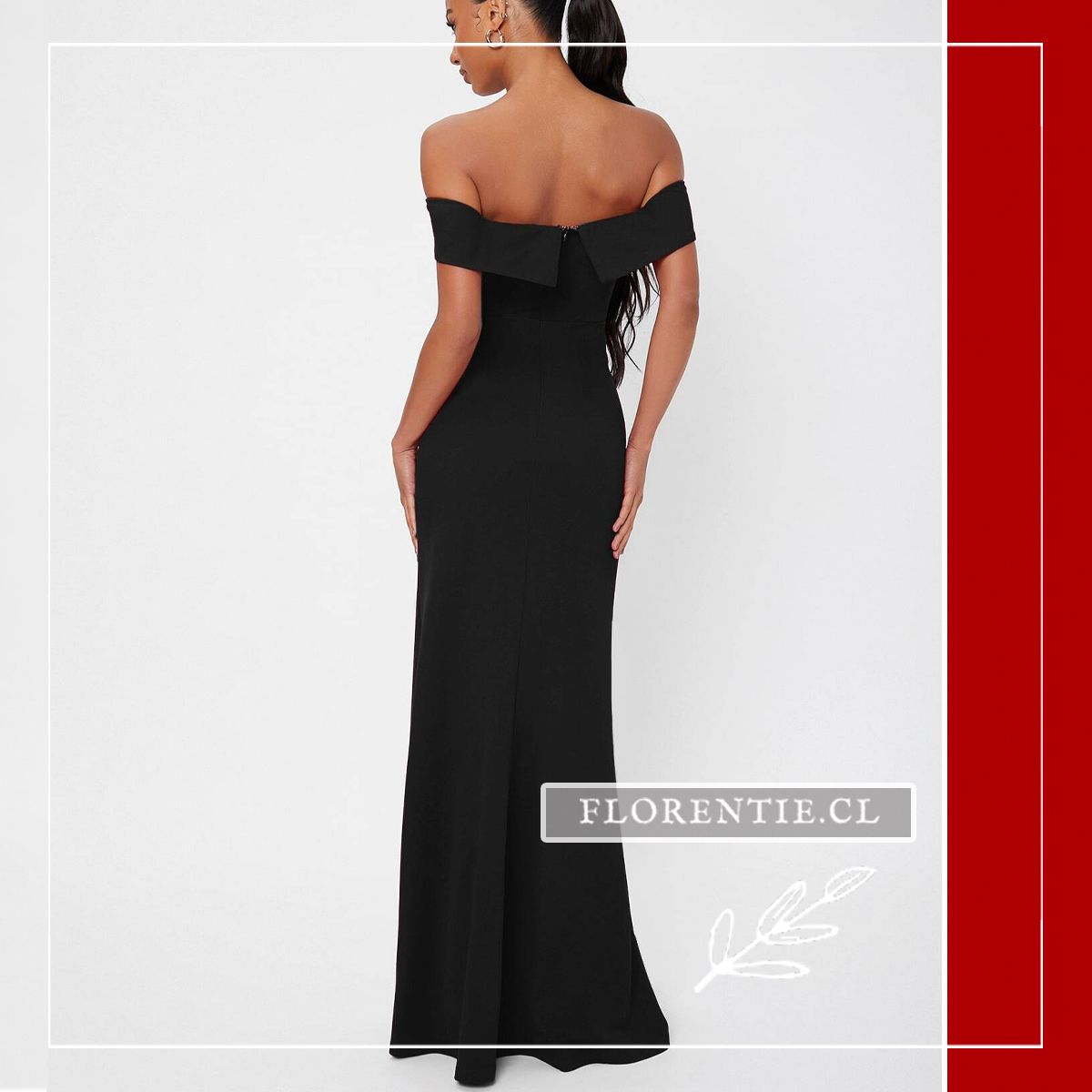Vestido de gala negro largo Garbo - Imagen 7
