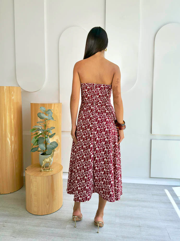 Vestido Evergreen - Rojo Estampado - Imagen 5