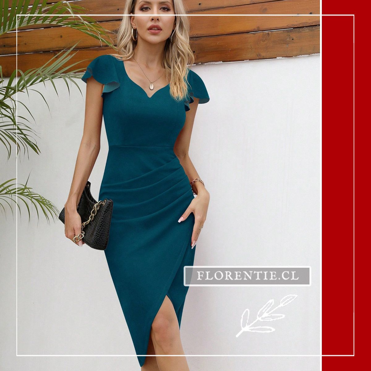 Vestido azul petróleo dama de honor Coppola