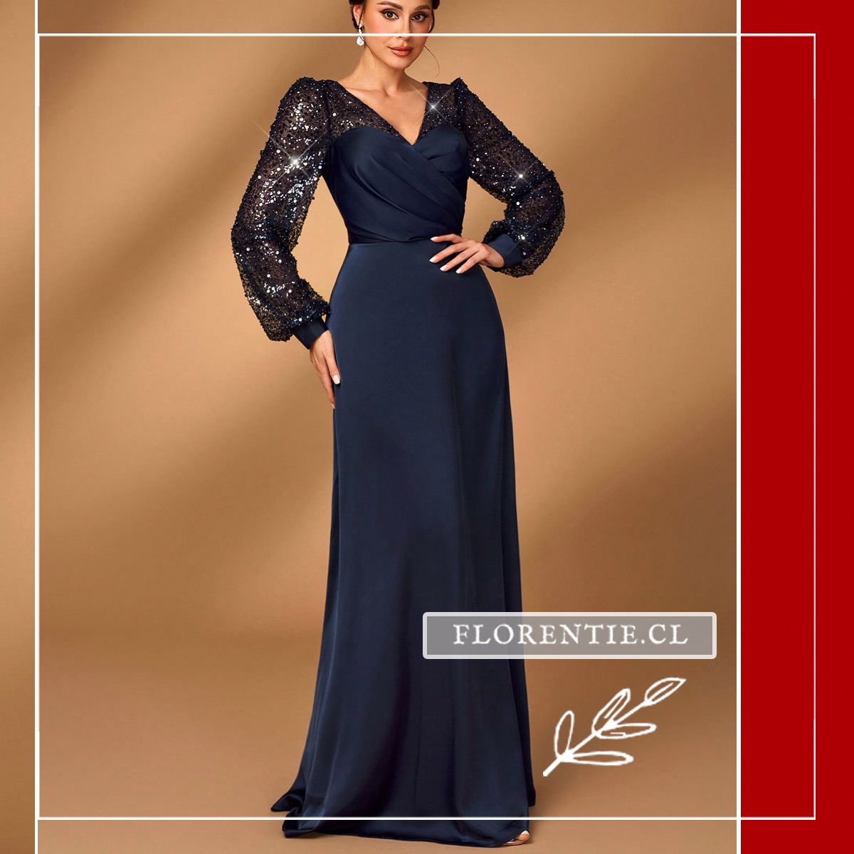 Vestido manga lentejuelas Guida - Imagen 4