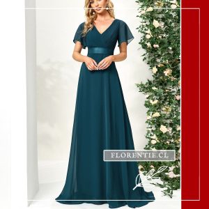 Vestido gala azul petroleo Irene