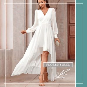 Vestido de novia corto por delante Braun
