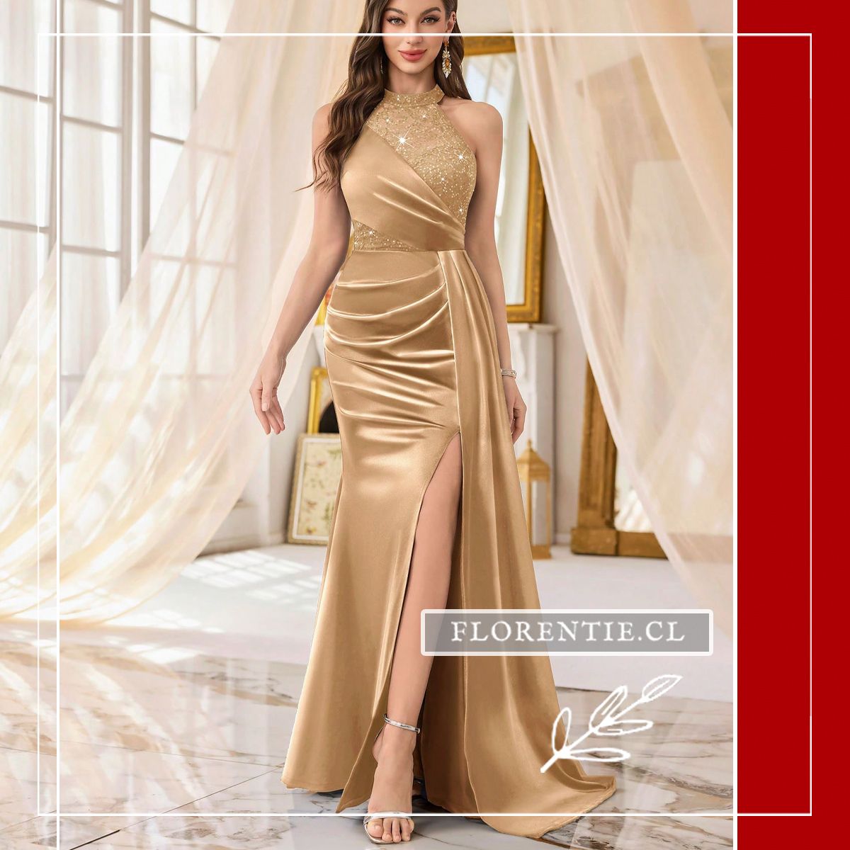 Vestido dorado Memphis - Imagen 3