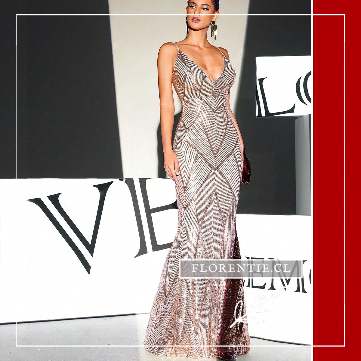 Vestido dorado espalda descubierta Katelyne - Imagen 3