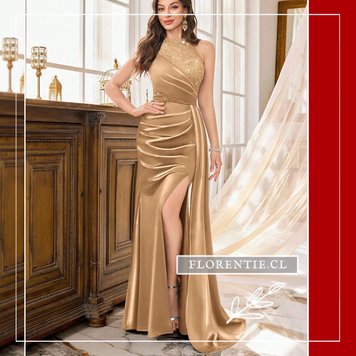 Vestido dorado Memphis - Imagen 4