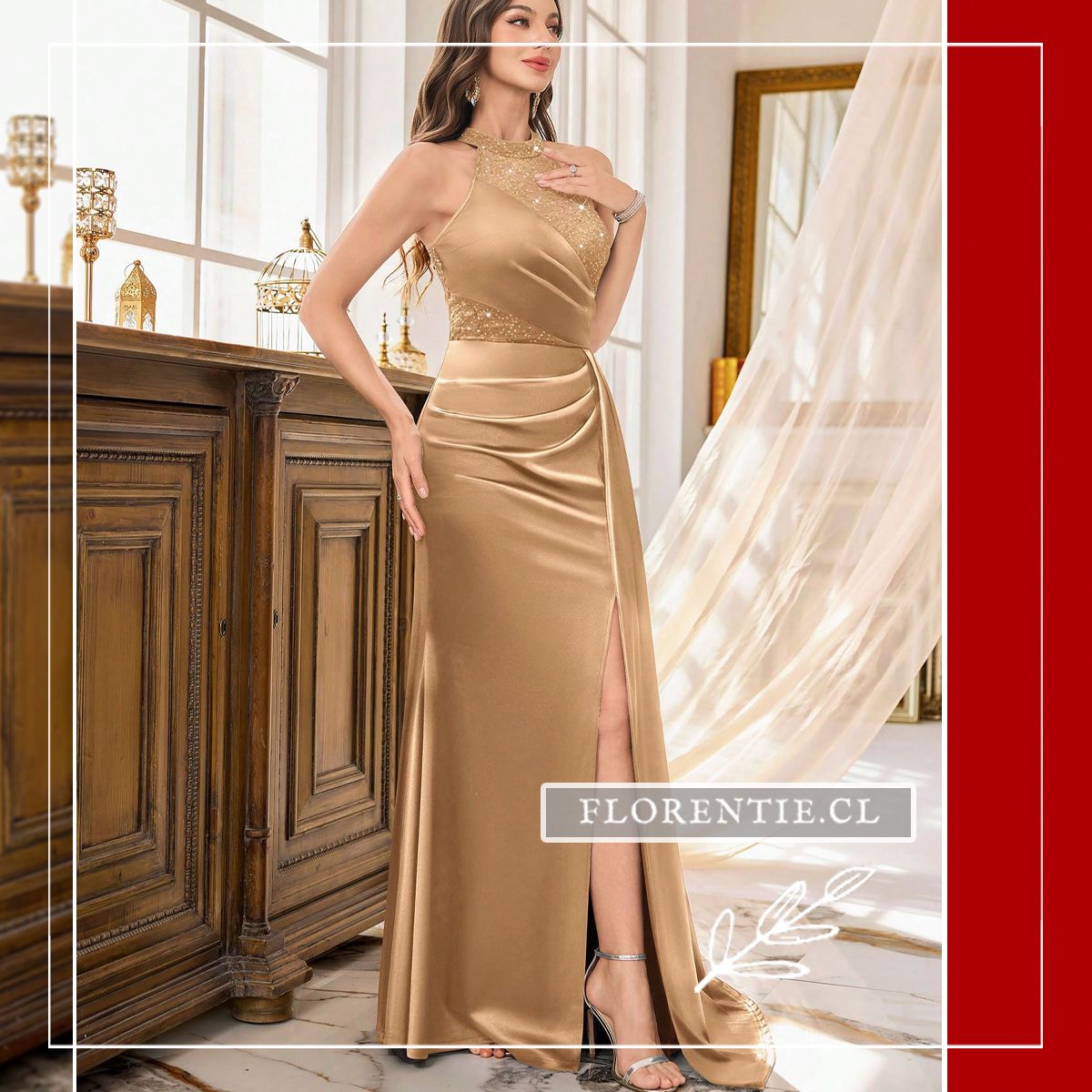 Vestido dorado Memphis - Imagen 6