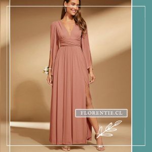 Vestido drapeado largo Marad