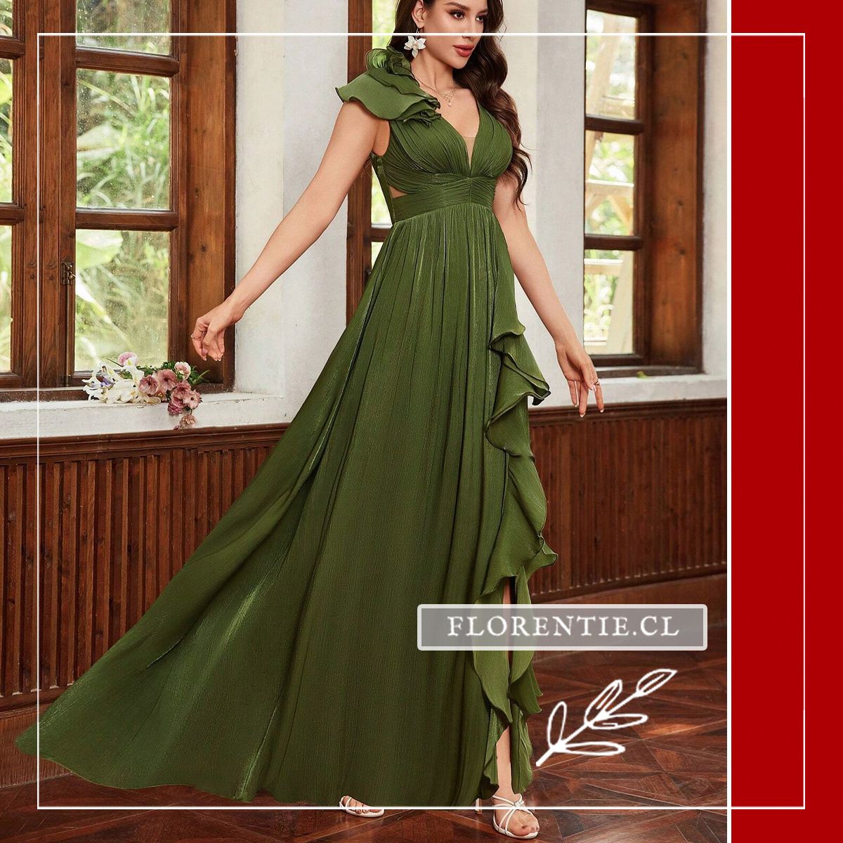 Vestido fiesta gasa Prudence - Imagen 5
