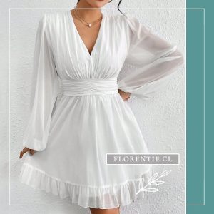 Vestido fruncido blanco Adagio