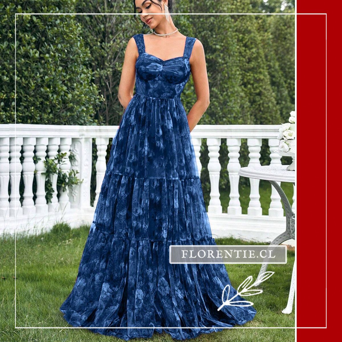 Vestido largo estampado graduacion Thelma - Imagen 3