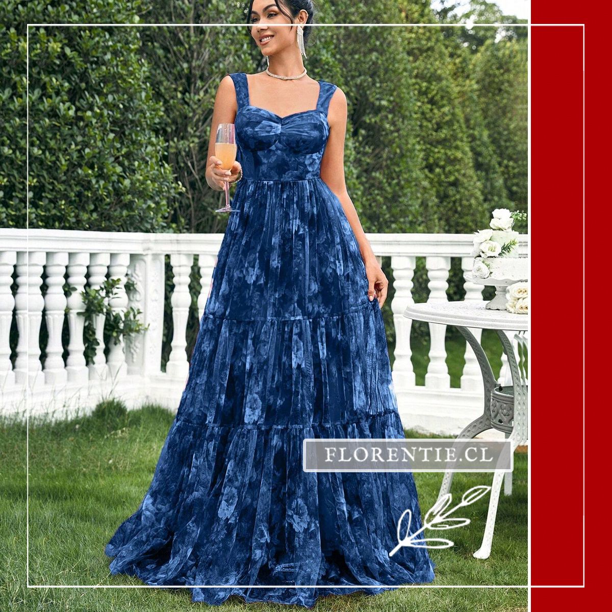 Vestido largo estampado graduacion Thelma - Imagen 2
