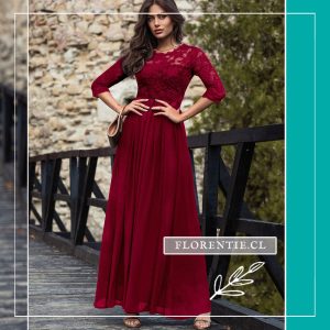 Vestido rojo oscuro Ariel