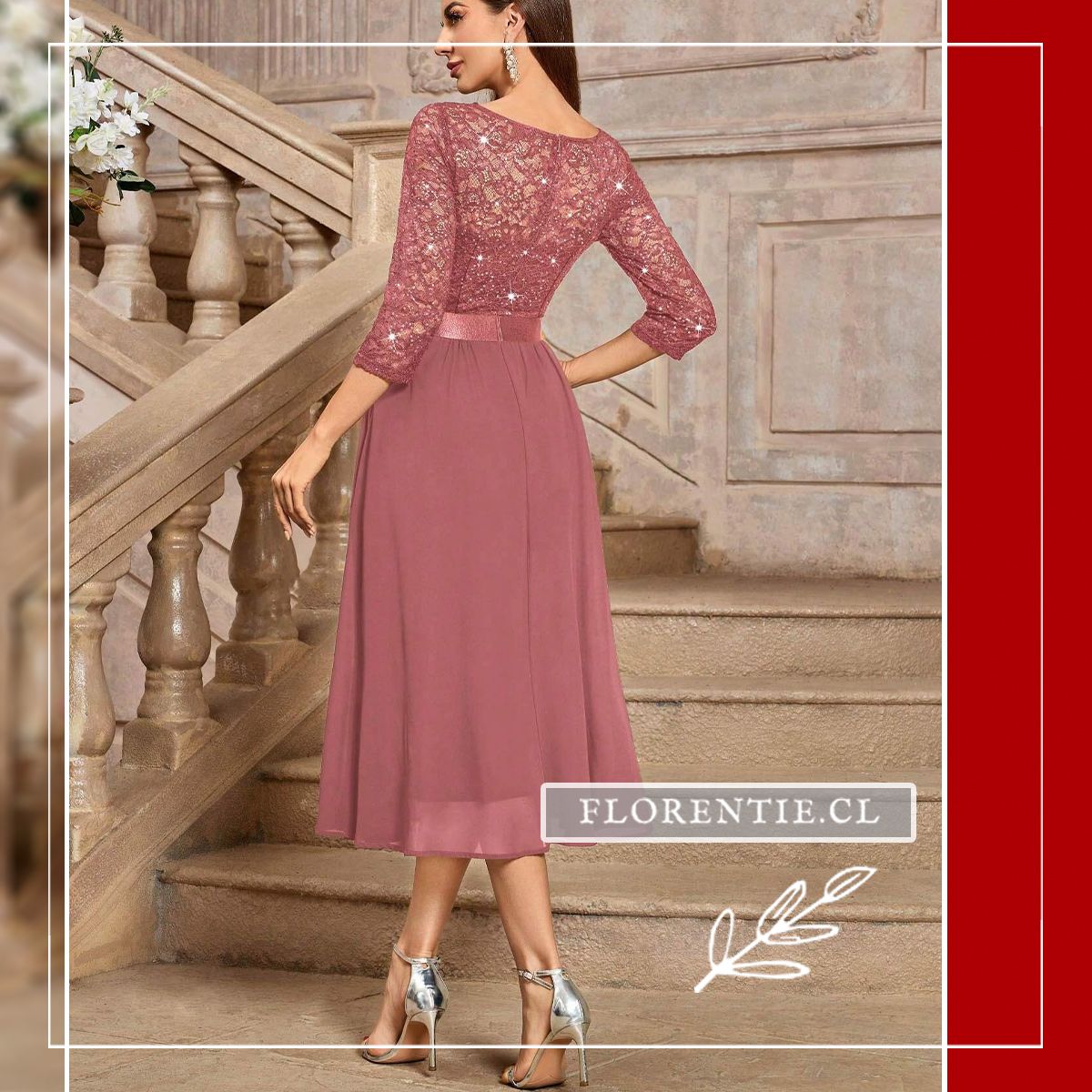 Vestido rosado Sylvia - Imagen 8