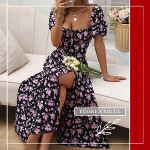 Vestido verano manga abullonada Rita