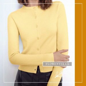 Cardigan Amarillo Mantequilla Mujer — Ivana