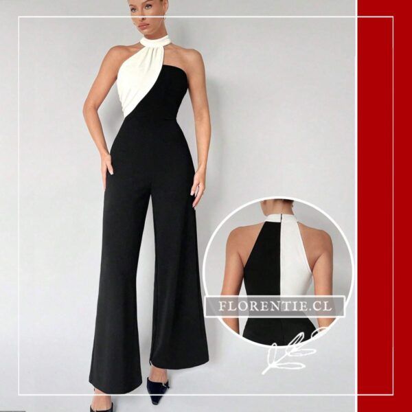Enterito Formal Bicolor Cuello Halter - Imagen 6