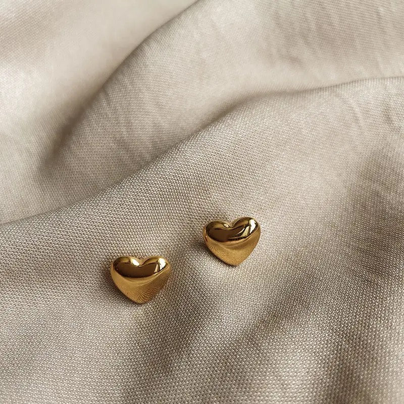 PENDIENTES LITTLE HEART SÓLIDOS MINIMALISTAS BRILLANTES - Imagen 3